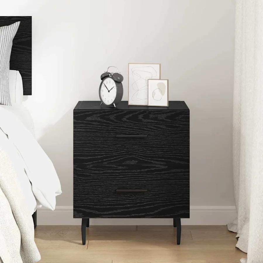 Cabinet de chevet avec tiroir Chêne noir 40 x 35 x 47,5 cm - 4