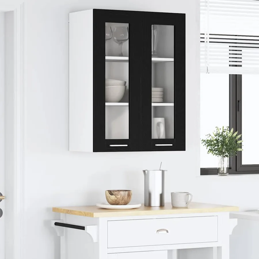 Armoire suspendue Chêne noir 60 x 31 x 80 cm Bois d'ingénierie - 4
