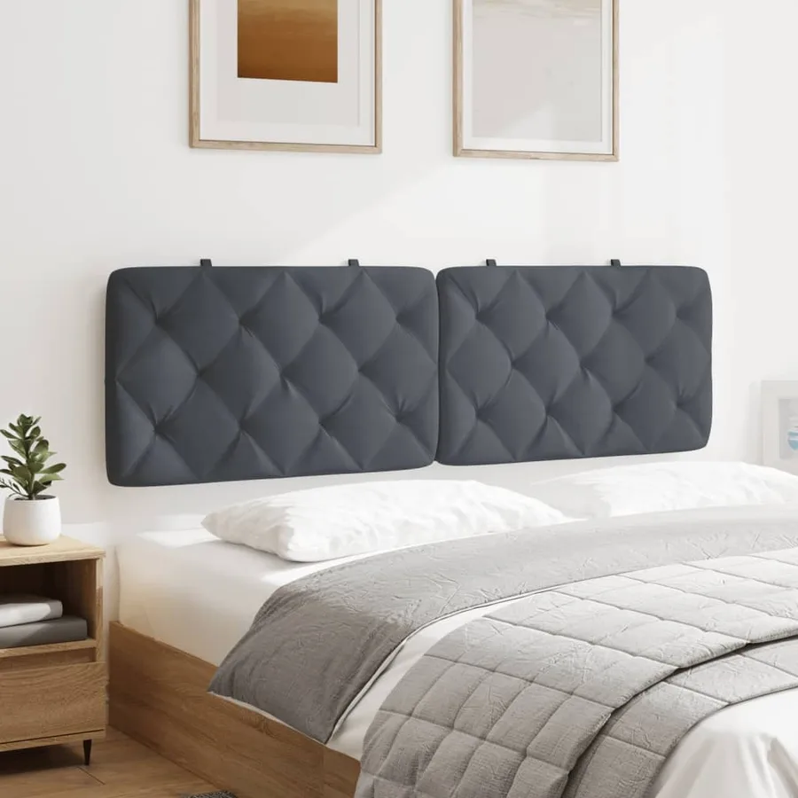 Coussin de tête de lit gris foncé 152 cm velours - 4