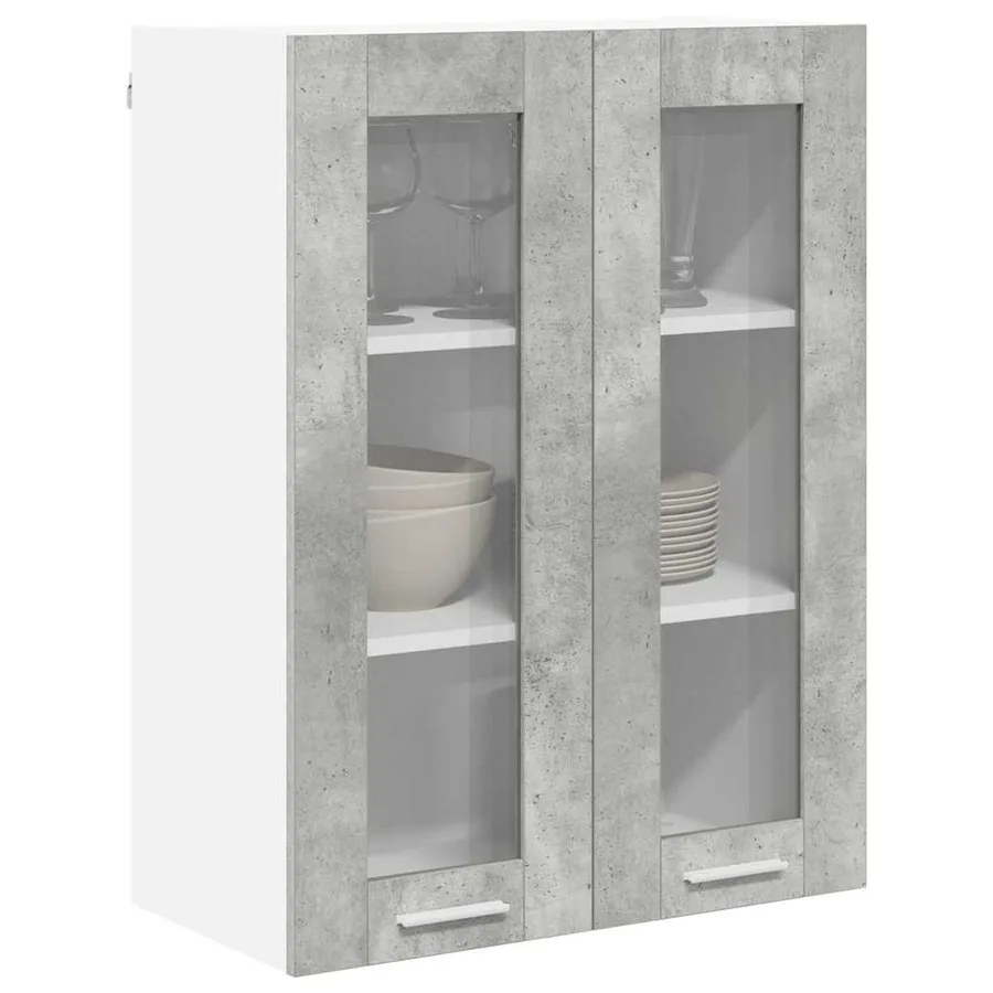 Armoire suspendue Gris béton 60 x 31 x 80 cm Bois d'ingénierie - 3