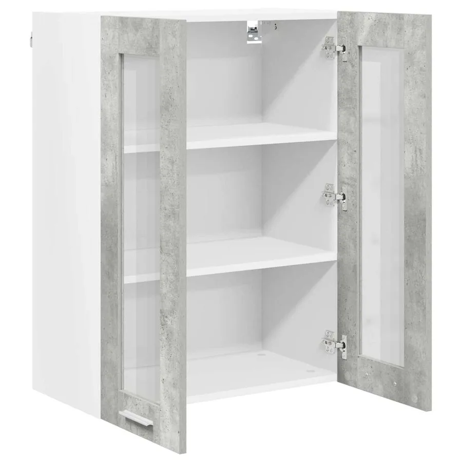 Armoire suspendue Gris béton 60 x 31 x 80 cm Bois d'ingénierie - 5