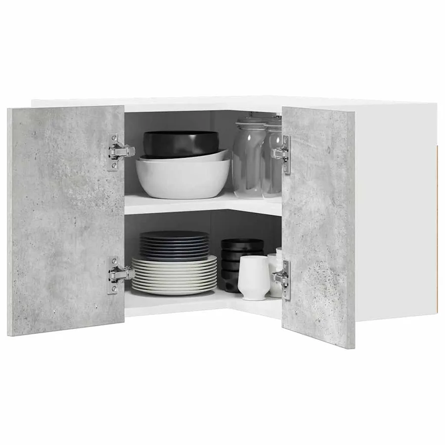 Armoire suspendue Gris béton et Blanc 57 x 57 x 40 cm - 3