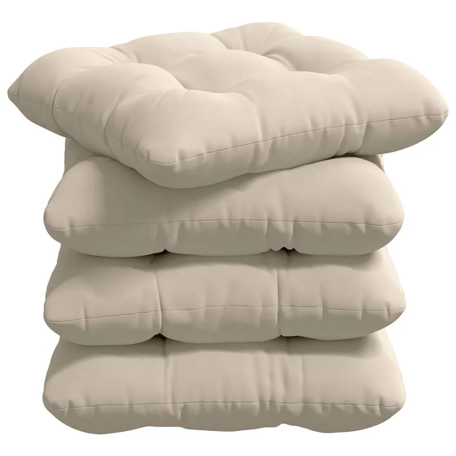 Coussins de siège 4 pcs Beige 40 x 40 cm Tissu en microfibre - 2