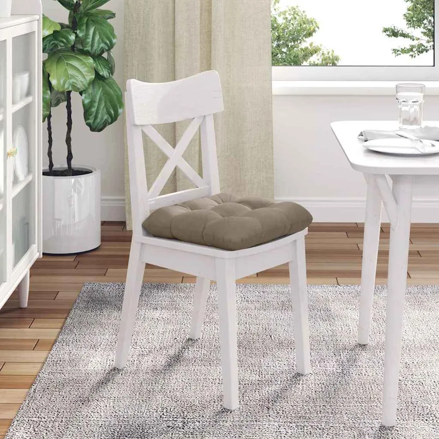 Coussins de siège 4 pcs Taupe 40 x 40 cm Tissu en microfibre - 4