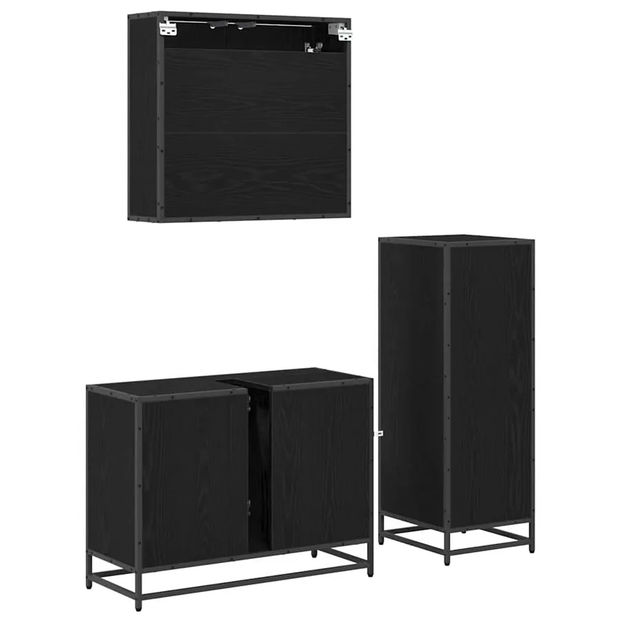 Ensemble de mobilier de salle de bain 3 pcs Bois Ancien - 8