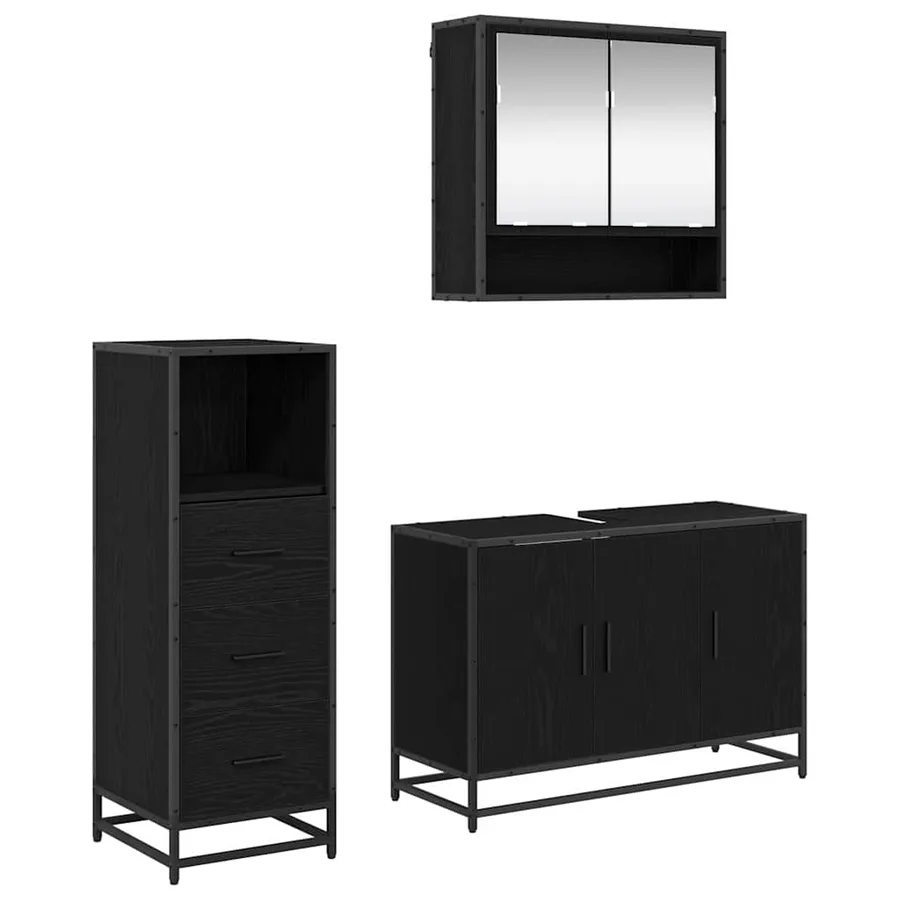 Ensemble de mobilier de salle de bain 2 pcs Bois Ancien - 2