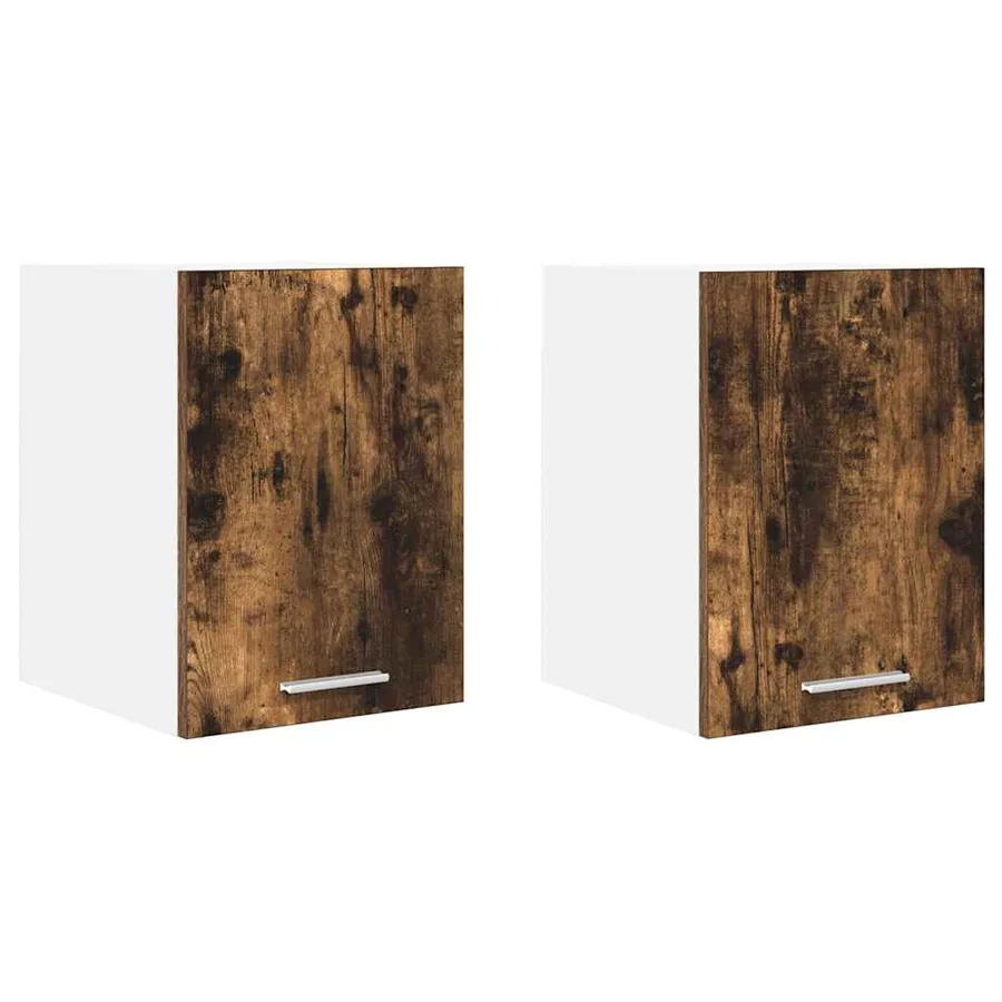 Armoire suspendue 2 pcs Chêne fumé et Blanc 30 x 31 x 40 cm - 2