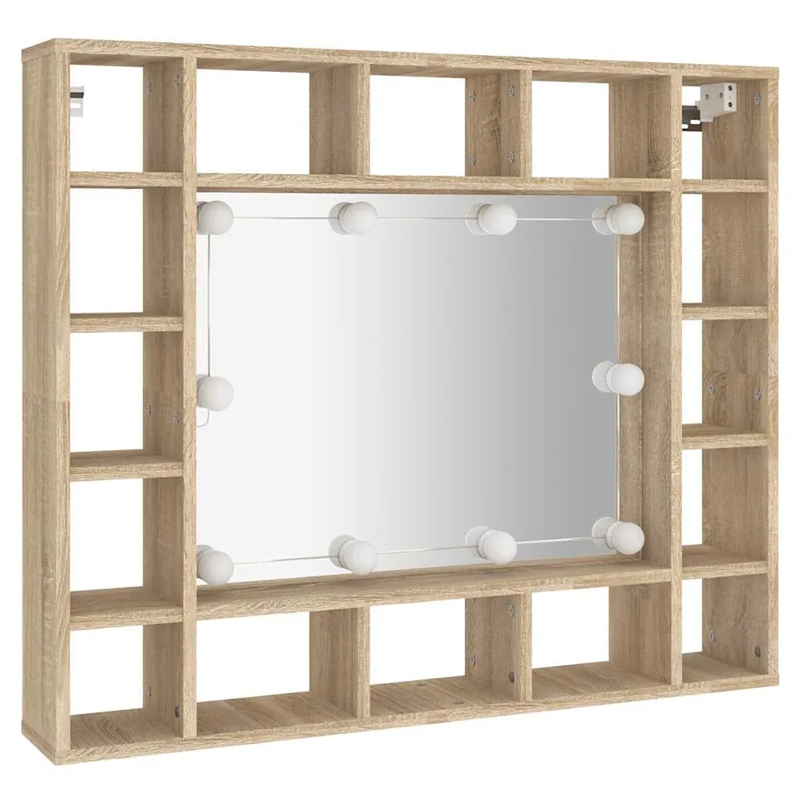 Armoire de miroir avec LED Chêne sonoma 91x15x76,5 cm - 3