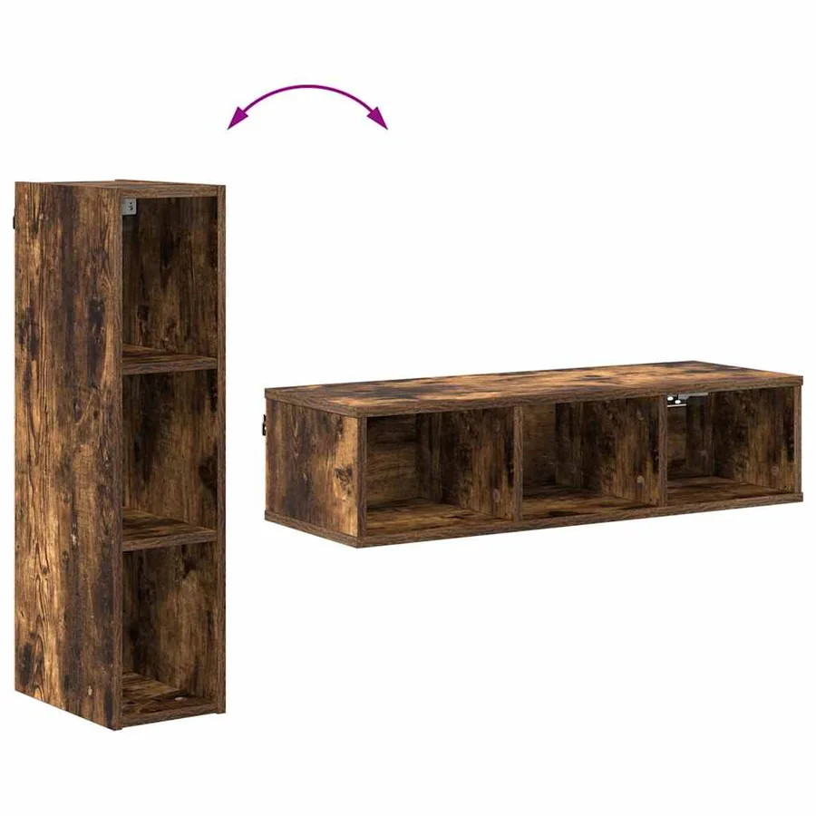 Armoire suspendue avec stockage Chêne fumé 20 x 29,5 x 80 cm - 8