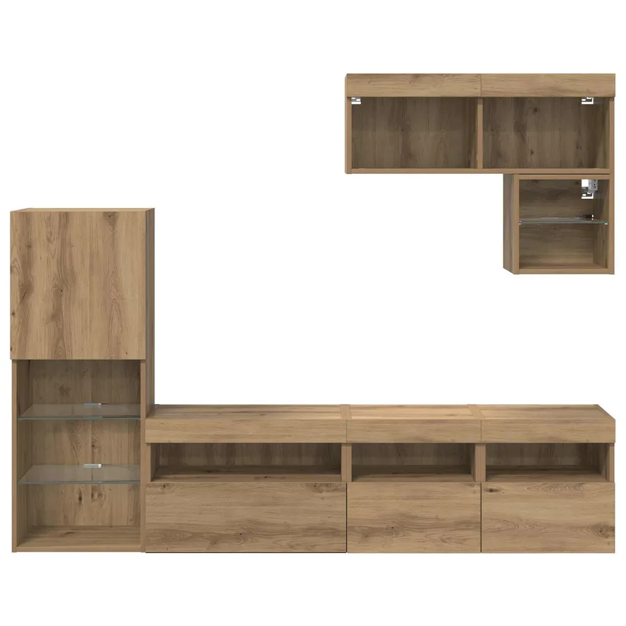 Meubles TV muraux 6 pcs Chêne artisanal Bois d'ingénierie - 12