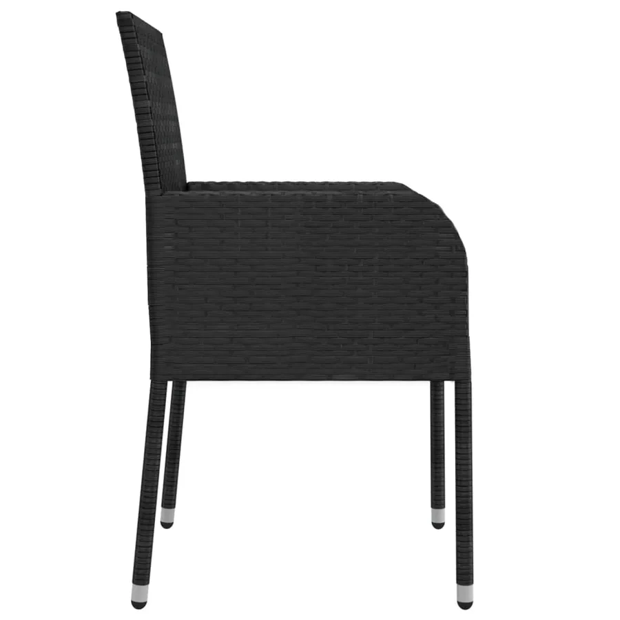 Chaises de jardin lot de 2 avec coussins Résine tressée Noir - 6