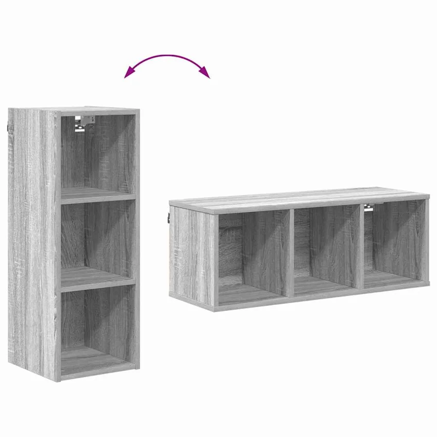 Armoire suspendue avec stockage Gris Sonoma 30 x 29,5 x 80 cm - 8