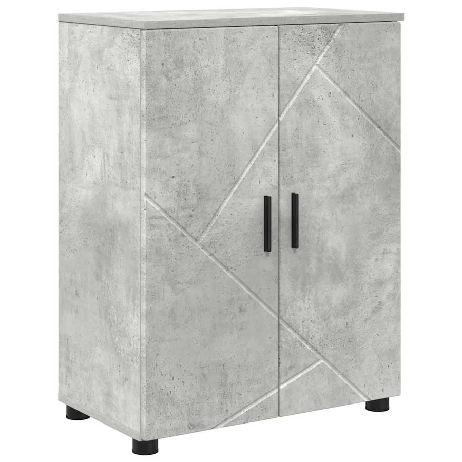 Cabinet de salle de bain Gris béton 60 x 35 x 80 cm - 2