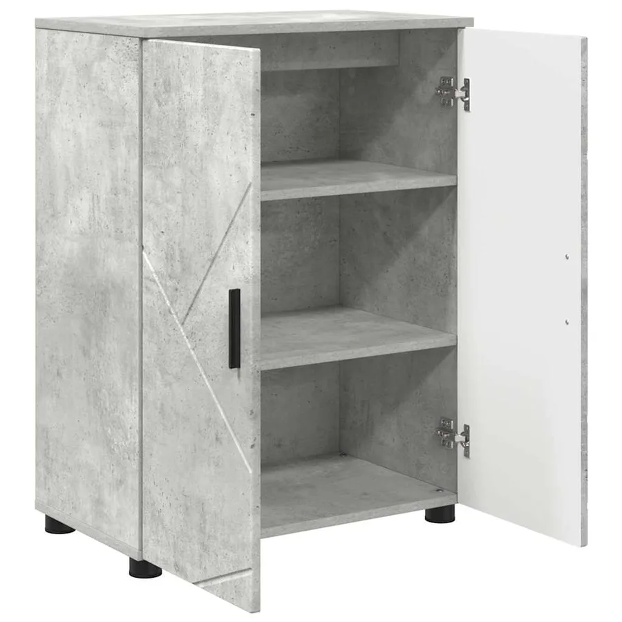 Cabinet de salle de bain Gris béton 60 x 35 x 80 cm - 5
