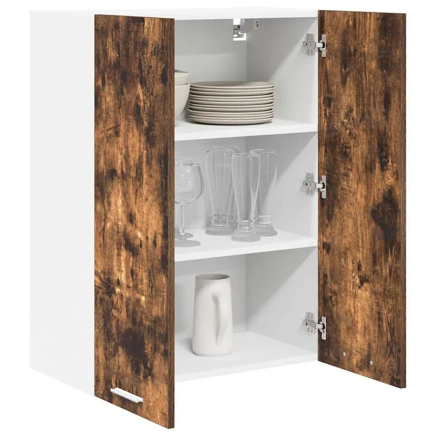 Armoire suspendue Chêne fumé 60 x 31 x 80 cm Bois d'ingénierie - 3