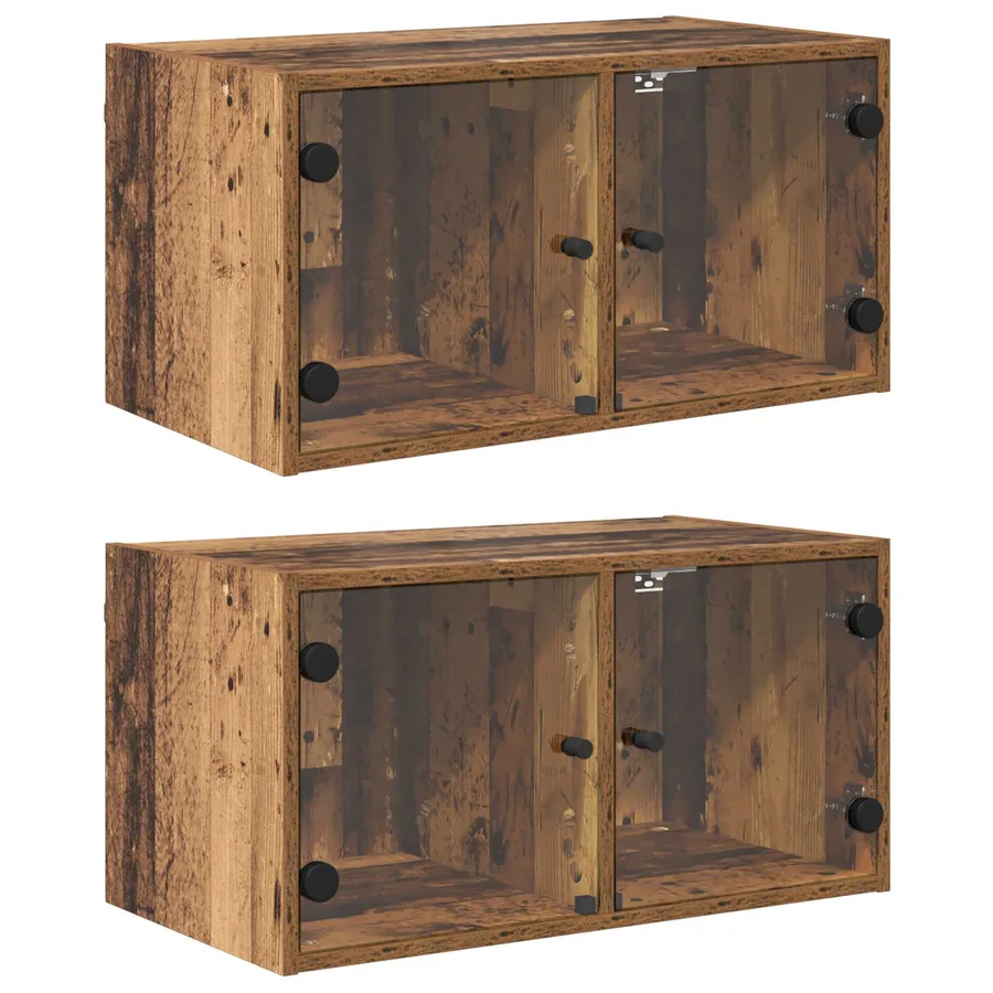 Cabinets muraux Montage mural 2 pcs Bois Ancien 68 x 37 x 35 cm - 2