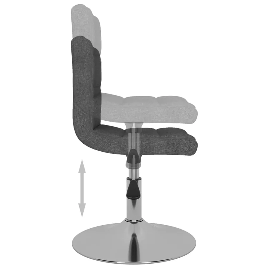 Tabouret de bar pivotant Gris foncé Tissu - 8