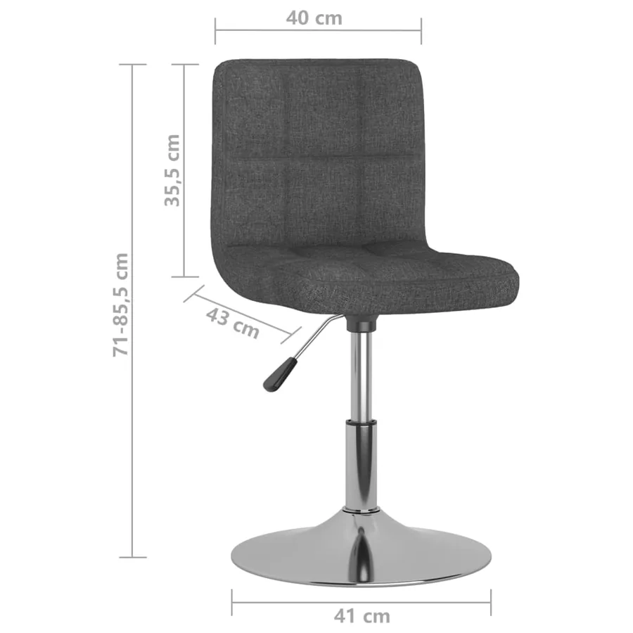 Tabouret de bar pivotant Gris foncé Tissu - 9