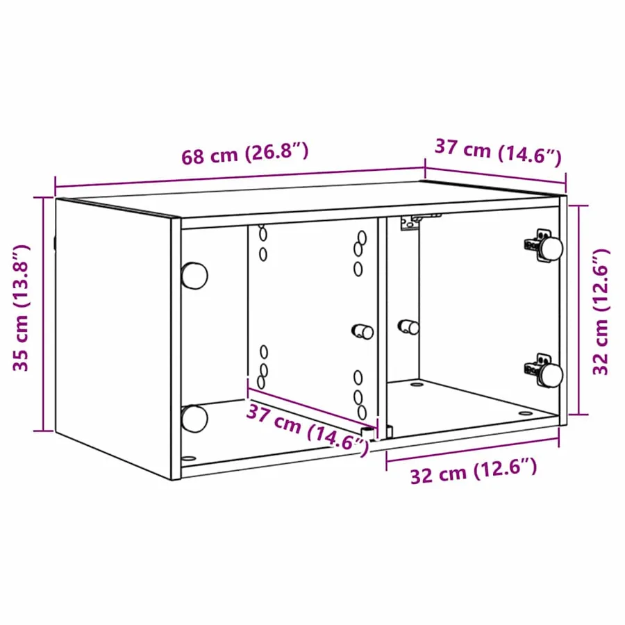 Cabinets muraux 2 pc 68 x 37 x 35 cm Bois d'ingénierie - 13