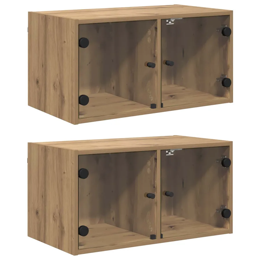 Cabinets muraux 2 pc 68 x 37 x 35 cm Bois d'ingénierie - 2