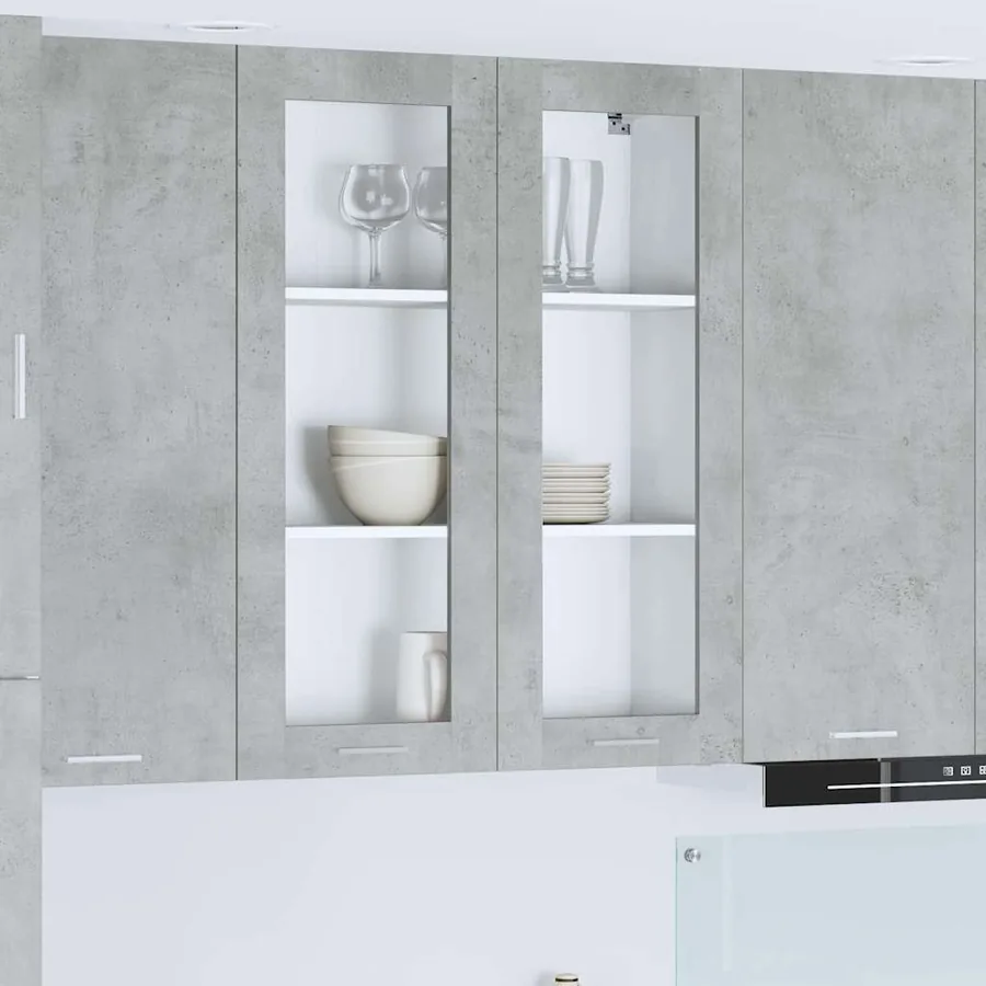 Armoire suspendue Gris béton 80 x 31 x 100 cm Bois d'ingénierie