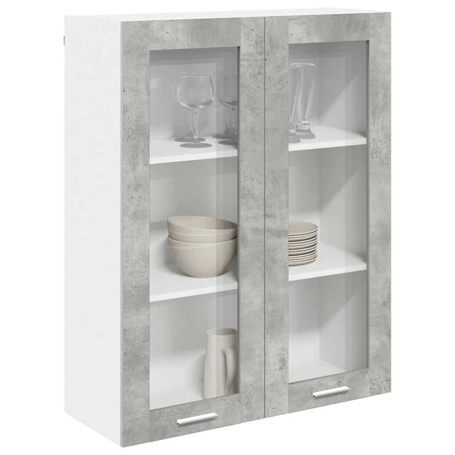 Armoire suspendue Gris béton 80 x 31 x 100 cm Bois d'ingénierie - 3