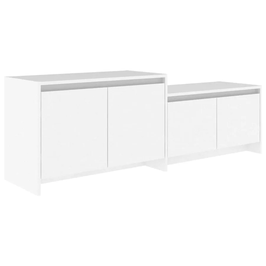 Meuble TV Blanc 146,5x35x50 cm Bois d'ingénierie - 2