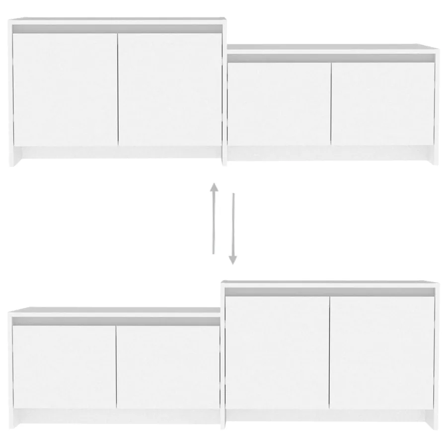 Meuble TV Blanc 146,5x35x50 cm Bois d'ingénierie - 5