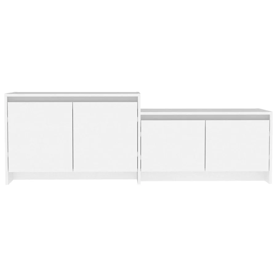 Meuble TV Blanc 146,5x35x50 cm Bois d'ingénierie - 6
