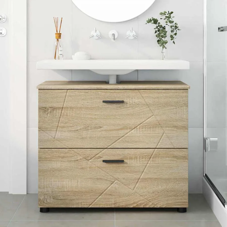 Cabinet de salle de bain Chêne Sonoma 76,5 x 35 x 64 cm - 4
