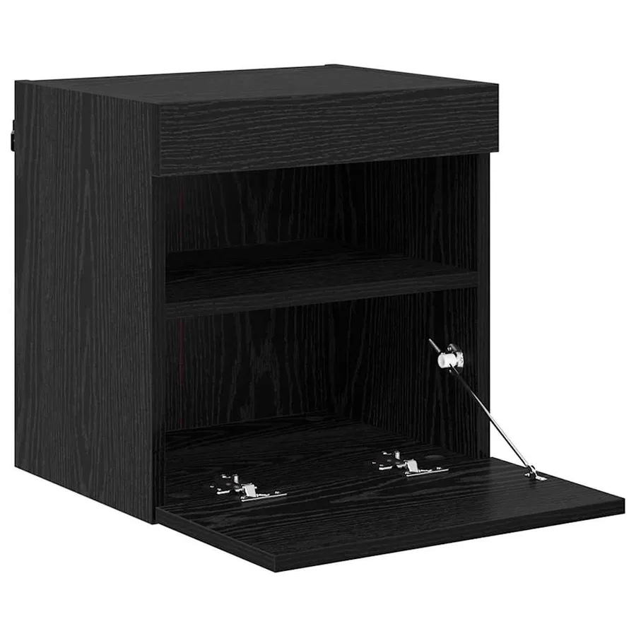 Meuble TV mural Chêne noir 40 x 30 x 40 cm Bois d'ingénierie - 7