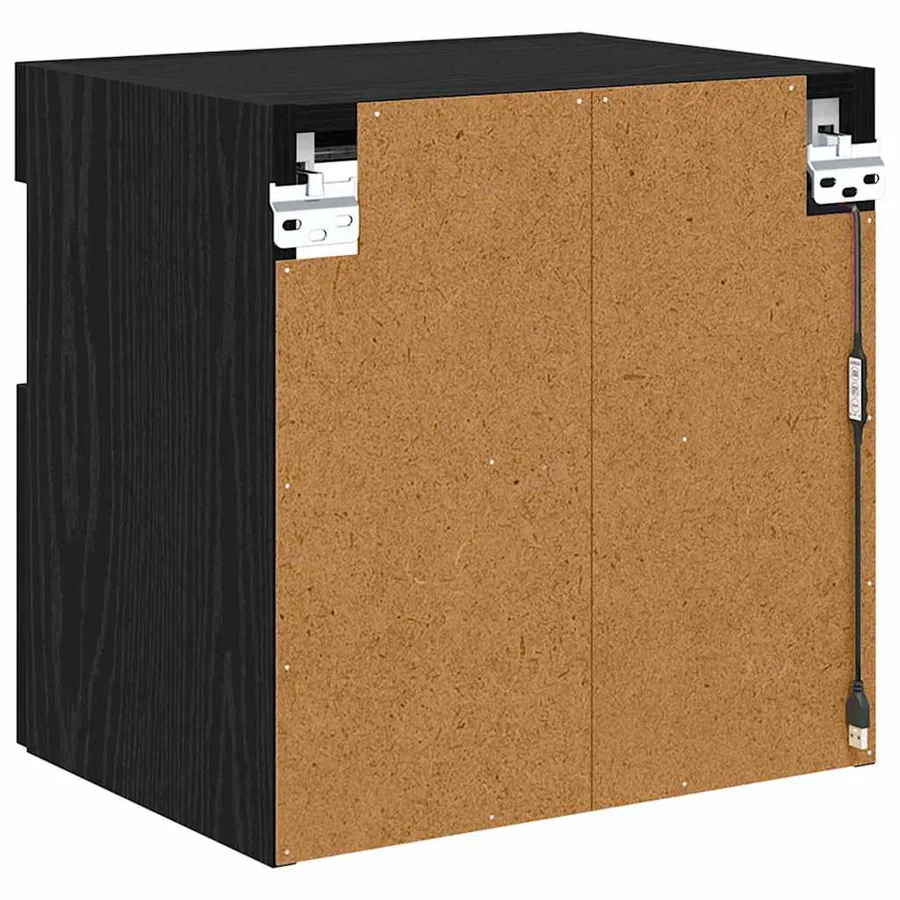 Meuble TV mural Chêne noir 40 x 30 x 40 cm Bois d'ingénierie - 8