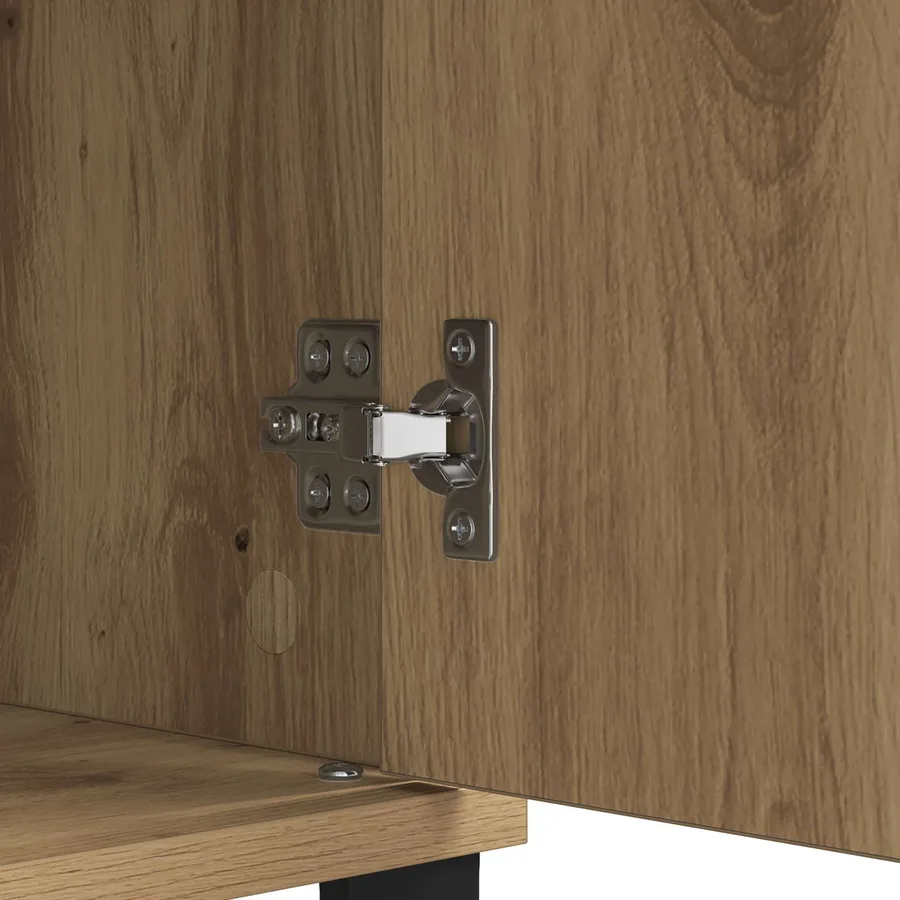Buffet Chêne artisanal 60 x 35 x 70 cm Bois d'ingénierie et fer - 10