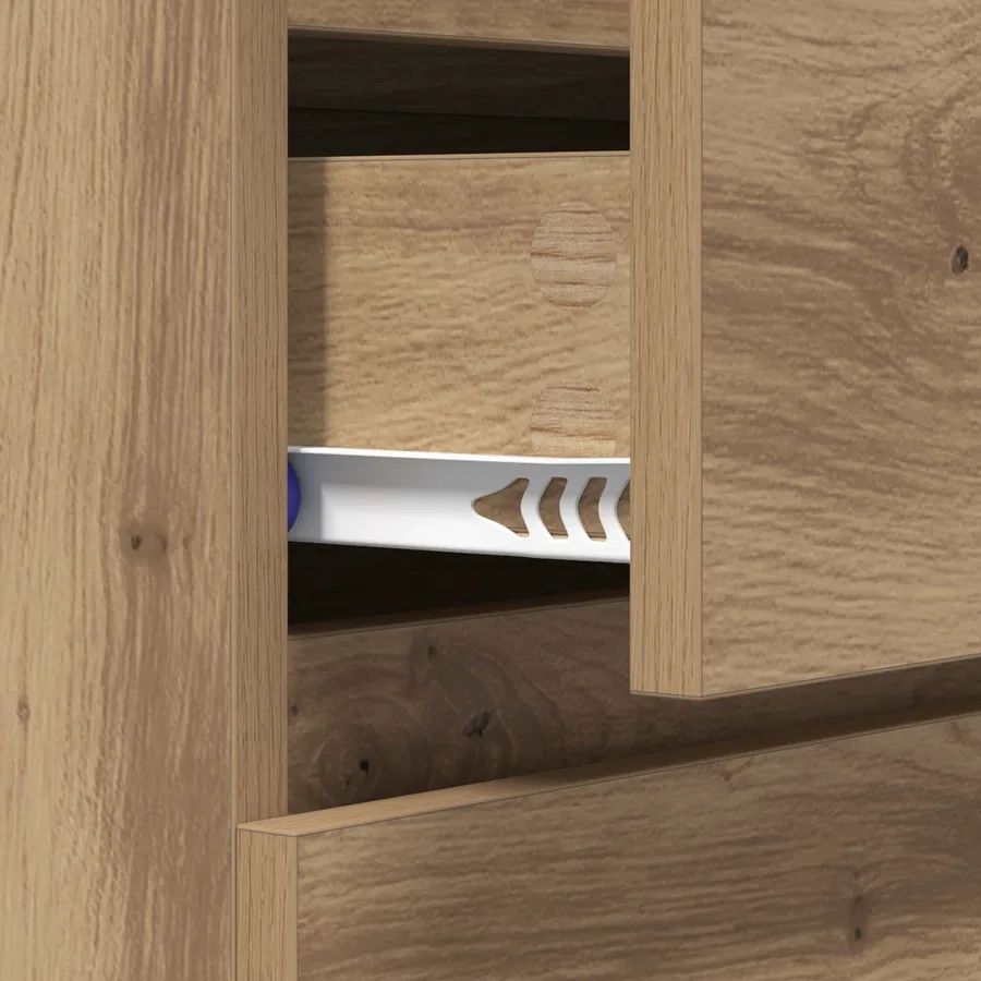 Buffet Chêne artisanal 60 x 35 x 70 cm Bois d'ingénierie et fer - 9