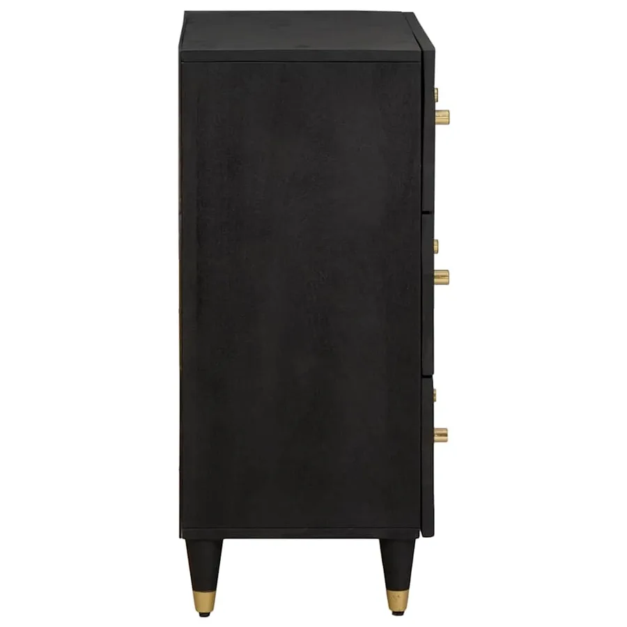 Buffet Noir 60 x 33 x 75 cm Bois de mangue massif - 4