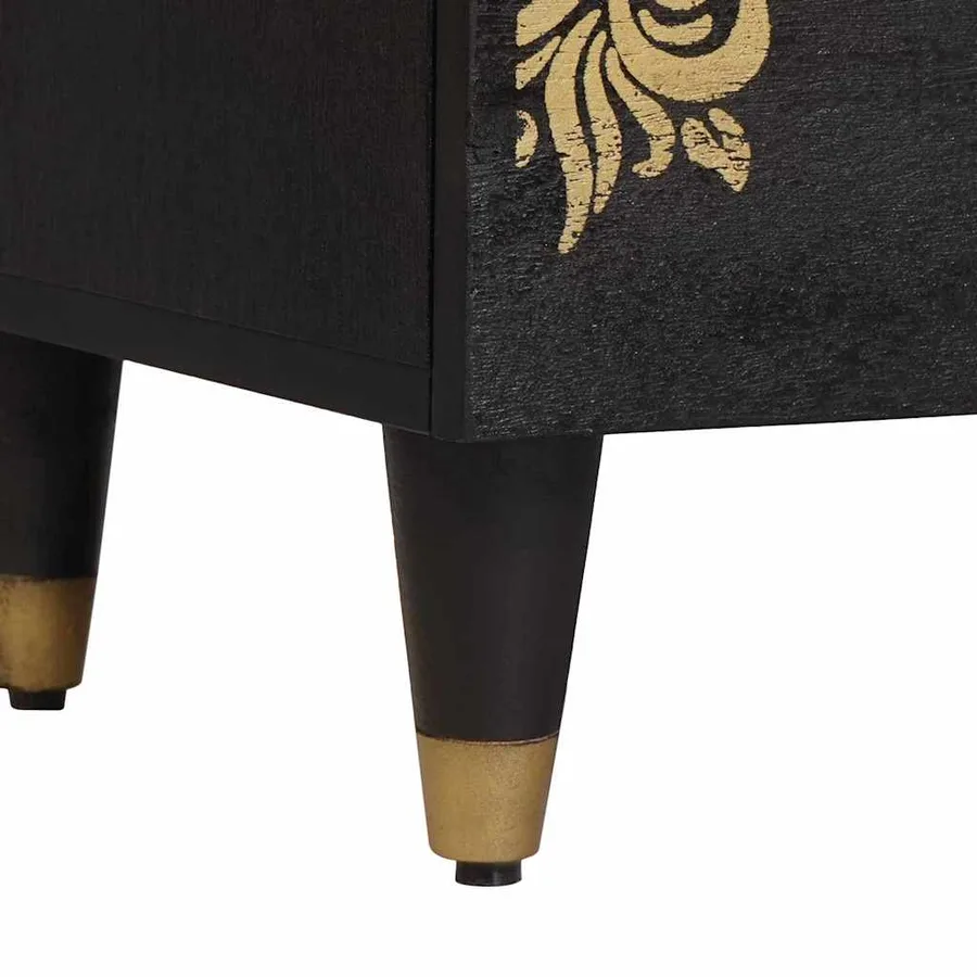 Cabinet de chevet avec tiroir 2 pcs Noir 40 x 33 x 46 cm - 9