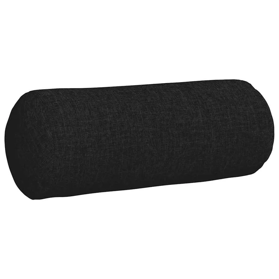 Coussins d'accent 2 pcs Noir Ø 15 x 40 cm tissu - 5