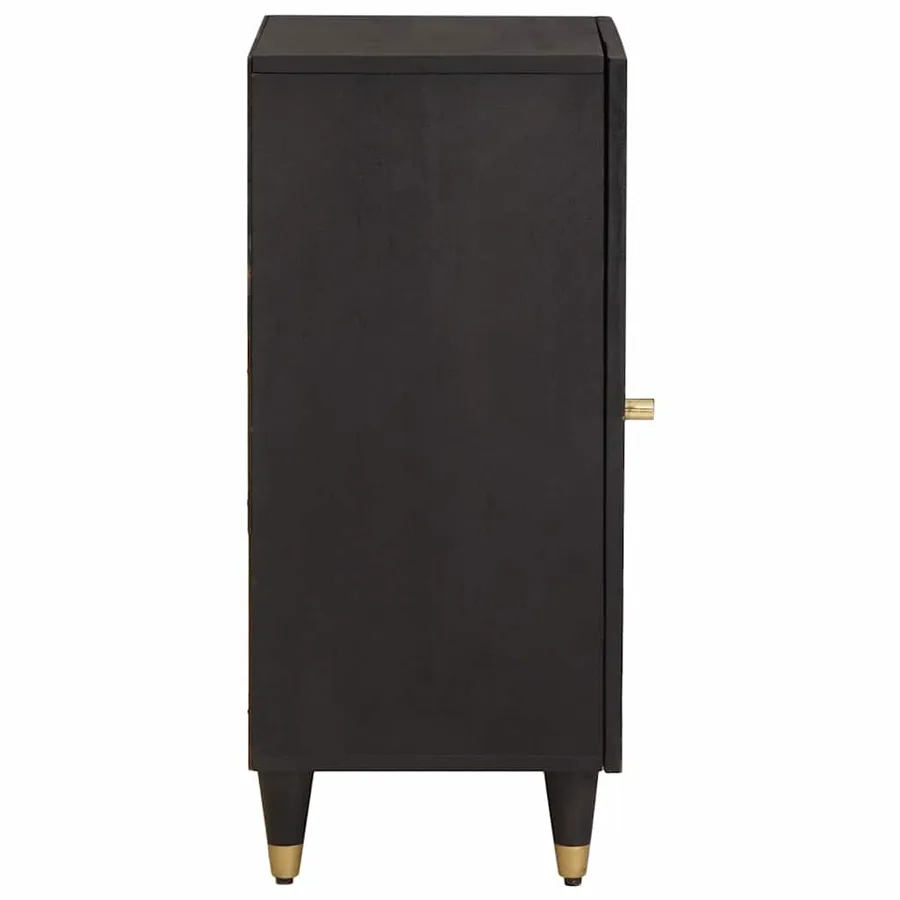 Buffet avec étagère Noir 40 x 33 x 75 cm Bois de mangue massif - 4