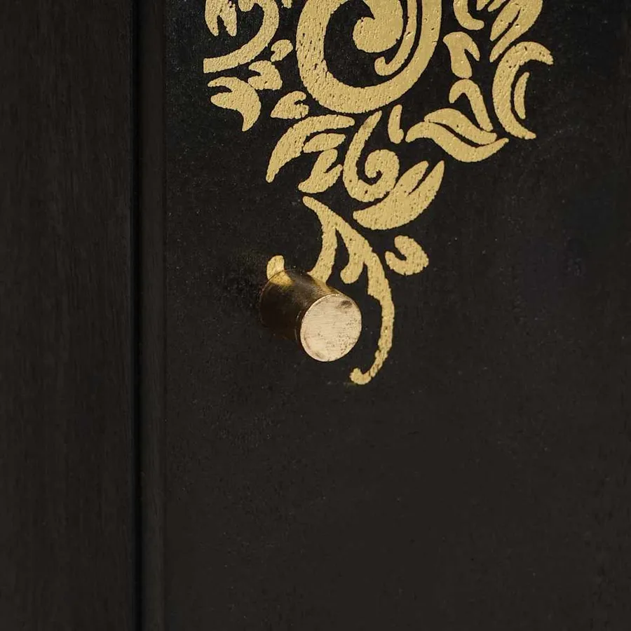 Buffet avec étagère Noir 40 x 33 x 75 cm Bois de mangue massif - 7