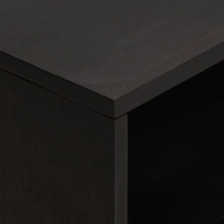 Cabinet de chevet Noir 50 x 33 x 62 cm Bois de mangue massif - 6