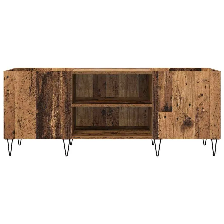 Meuble à vinyles avec étagère Bois Ancien 121 x 38 x 48 cm - 5