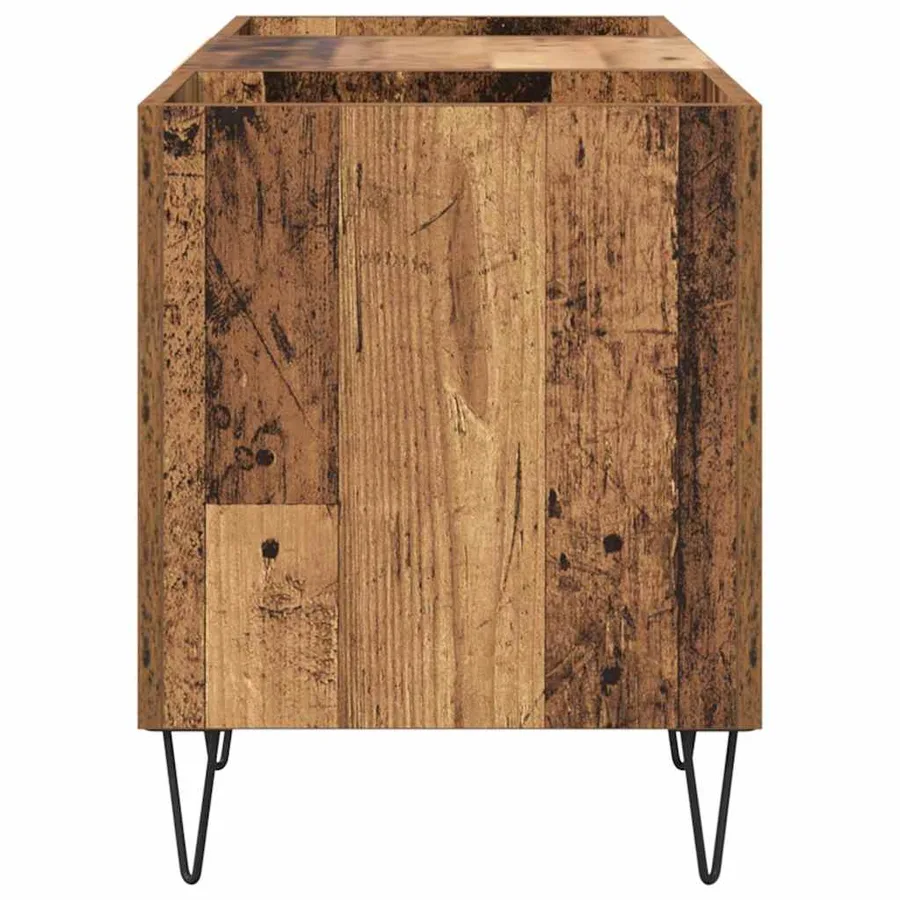 Meuble à vinyles avec étagère Bois Ancien 121 x 38 x 48 cm - 6