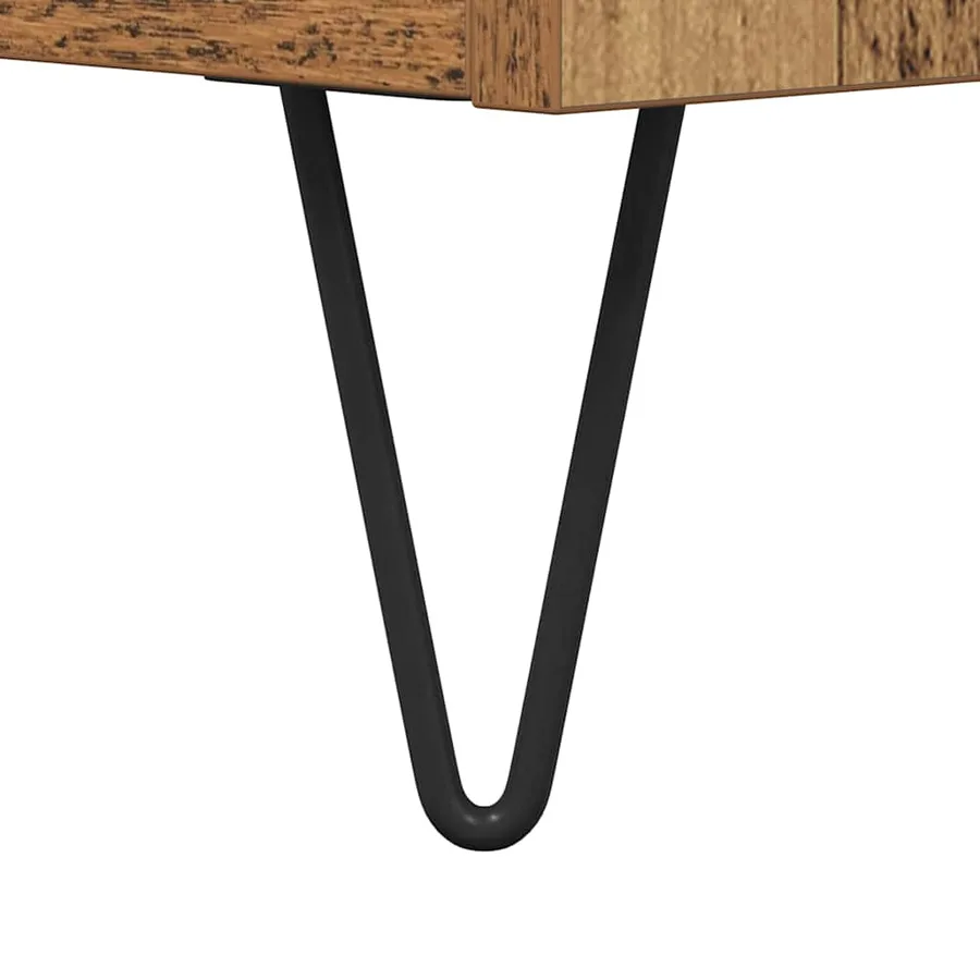 Meuble à vinyles avec étagère Bois Ancien 121 x 38 x 48 cm - 9