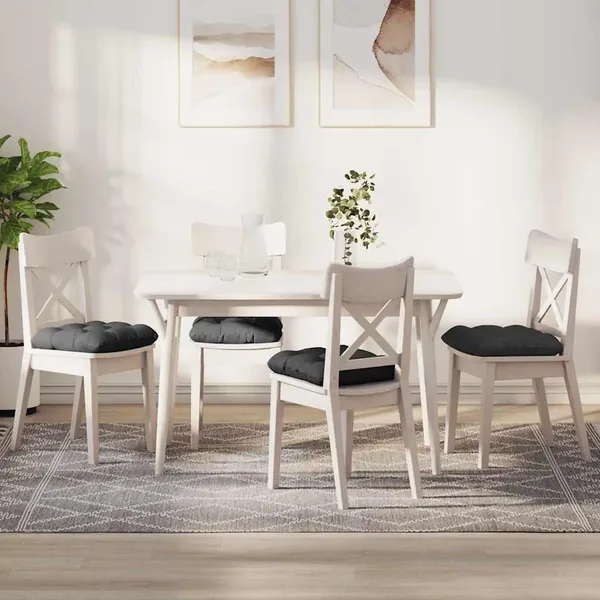 Coussins de siège 4 pcs Gris foncé 40 x 40 cm
