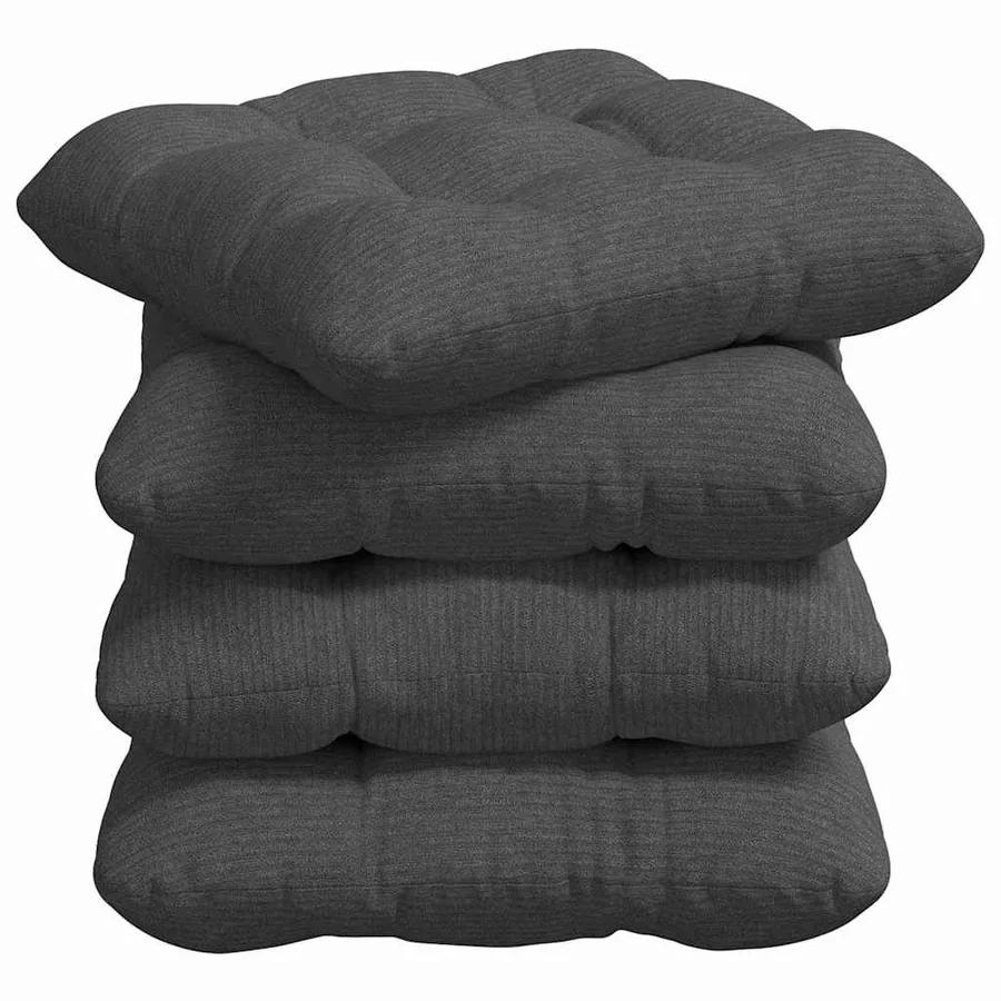 Coussins de siège 4 pcs Gris foncé 40 x 40 cm - 2
