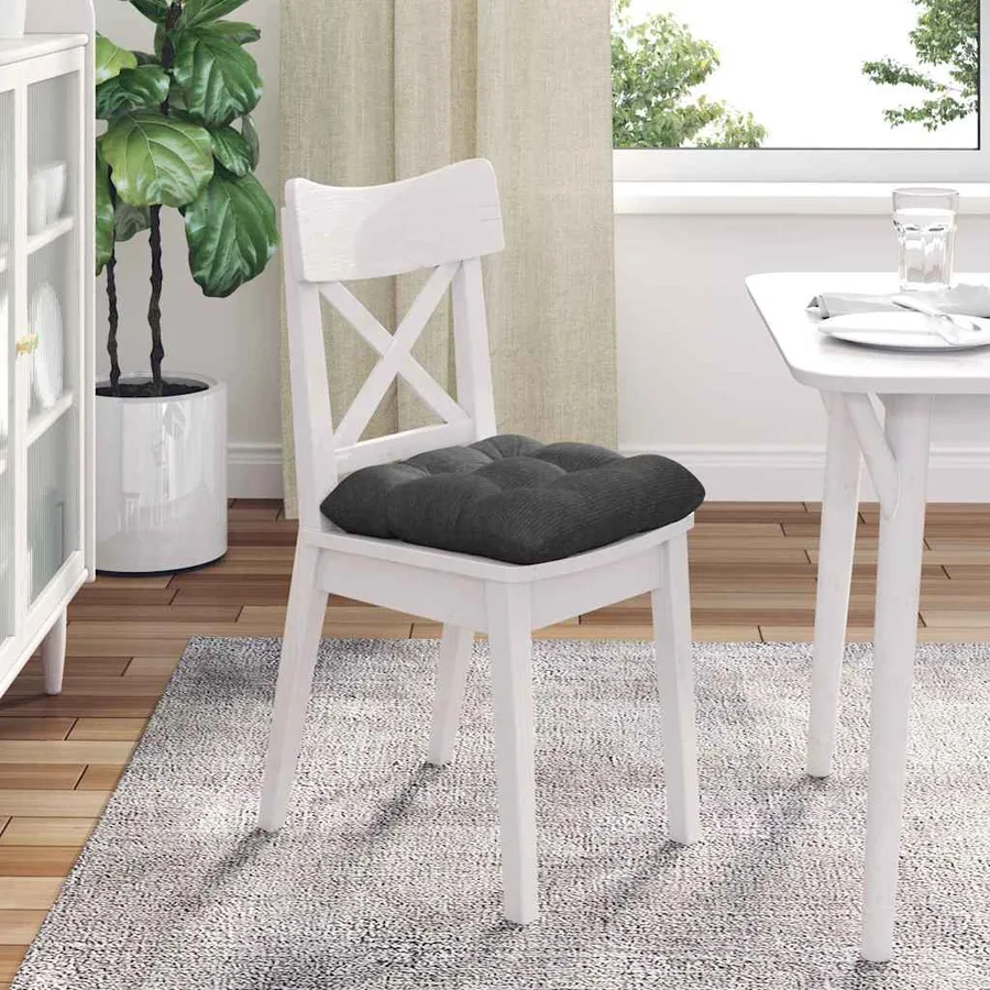 Coussins de siège 4 pcs Gris foncé 40 x 40 cm - 4