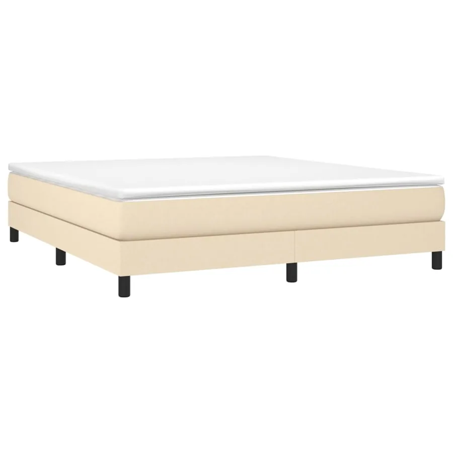 Sommier à lattes de lit avec matelas Crème 180x200 cm Tissu - 3