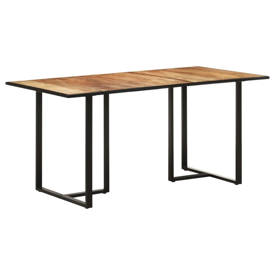 Table de salle à manger 160 cm Bois de manguier brut - 10