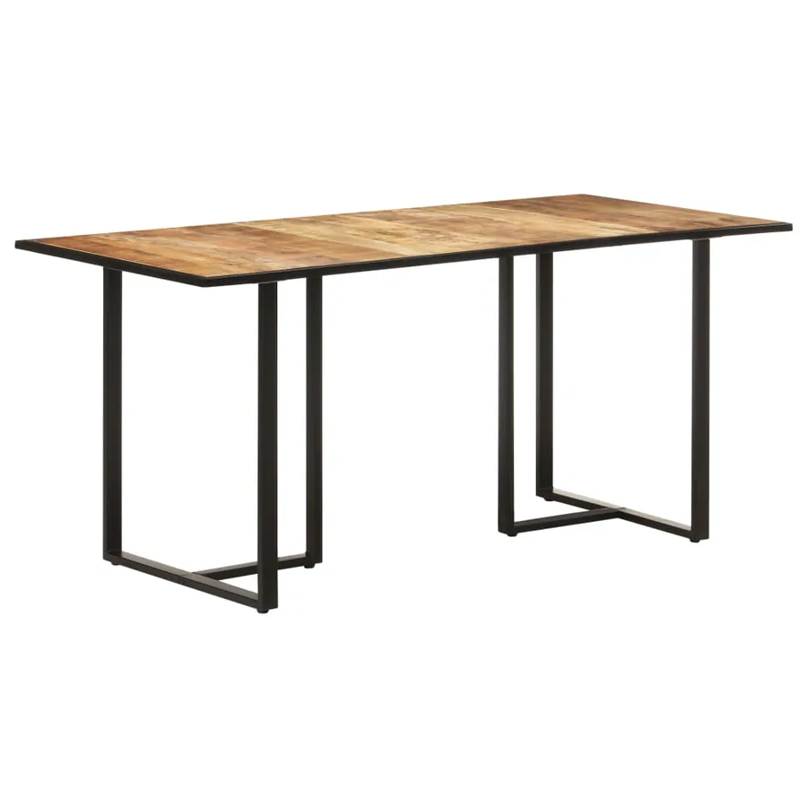 Table de salle à manger 160 cm Bois de manguier brut - 7