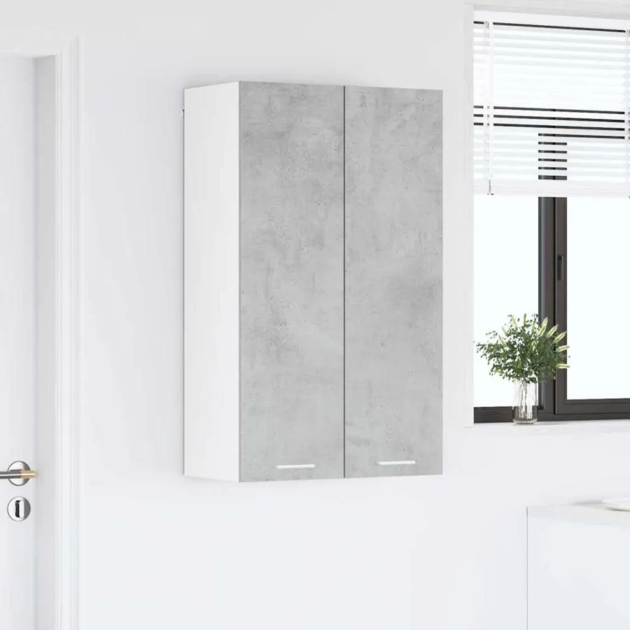 Armoire suspendue Gris béton 60 x 31 x 100 cm Bois d'ingénierie - 4